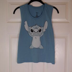 Disney Stitch Sleeveless Tank Top Blue Girls Size M (8-10) Graphic Lilo & Stitch